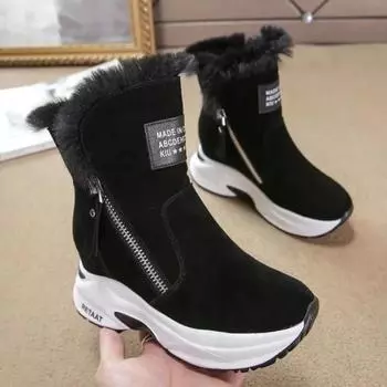 Ladies Shoes New In Chunky Winter 2024 Platform Gyaru Elegant and Fashion Women s Snow Boots Large Size Warm Anti Slip 39 Padded 35