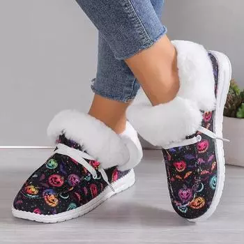 Ladies Shoes on Sale 2024 New Sleeve Women s Boots Winter Round Toe Plush Fleece for Warmth Mixed Colors Short Barrel Snow Boots 36 чёрный