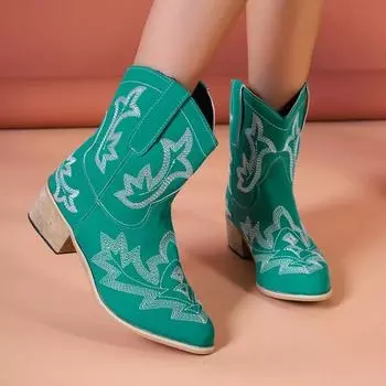 Ladies Shoes on Sale 2024 Sleeve Women s Boots Winter Rome Pointed Toe Solid Short Barrel Chunky Heels Plus Size Boots Zapatos 36 красный