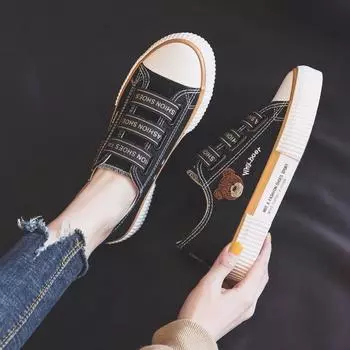 Ladies Shoes White Kawaii Women Footwear Round Toe Cute Canvas Luxury With Stylish Offer Original 39 Cotton Korean New In 35