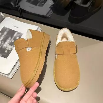 Ladies Snow Boots Chunky Loafers Female Shoes Round Toe Platform Elegant And Fashion Boot Stylish Offer Low Price Y2k Sale 35