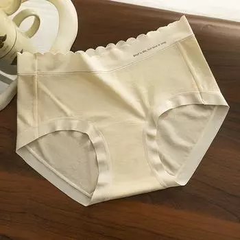 Ladies Spring and Autumn Pure To Wind Waist No Trace 10A Antibacterial Extended Crotch Underwear L