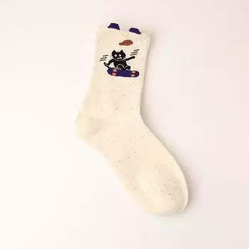 Ladies Spring and Summer Cartoon Funny Cute College Tube Socks 1 pair