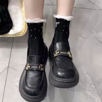 Ladies Spring and Summer New Trend Bow Relief Bubble Mouth Lace Tube Pile Socks 1 pair