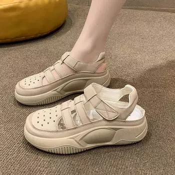 Женские летние римские спортивные сандалии с открытым носком 35 бежевый