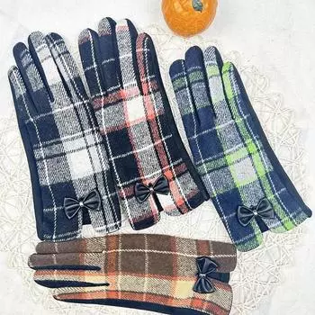 Ladies Thermal Gloves British Style Sub-Fleece Thickened Riding Touch Screen Driving Gloves