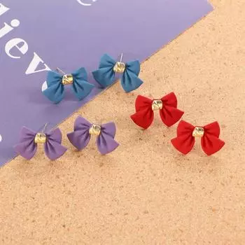 Ladies Women S925 Silver Needle Retro Simple Vintage Women Gifts Jewelry Stud Earrings Bow Earrings чёрный
