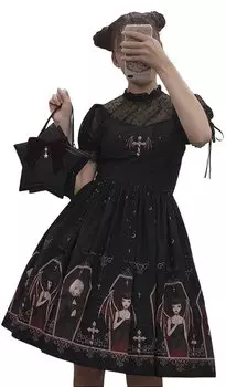 Lady Lazy Gothic Lolita Jumper Skirt JSK Sleeveless Loli Cute Dress Gothic One Piece Skirt Costume Photography Sweet Lolita Princess Cosplay Anime