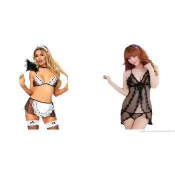 LADYSTA кружевной женский черно-белый сетчатый костюм горничной для ролевых игр и женская кукла черная ночная рубашка свободного размера (S M L)