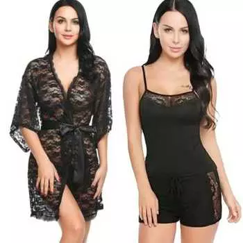 Ladysta Нижнее белье Rob Ночное белье и зеленый купальник Babydoll с короткими пижамами Свободный размер (S M L)