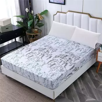Lagmta 1Pc 100% полиэстер Принт простыня на резинке Чехол для матраса Четыре угла с резинкой простыня 80cmX190cmX15cm