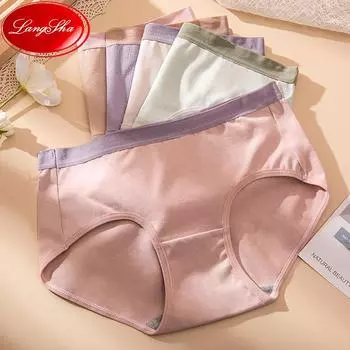 LAGNSHA 5 шт./компл. женские трусики, хлопковое дышащее нижнее белье, бесшовные трусы M&5pcs