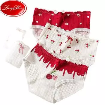 5 шт. хлопковые женские трусики, удобное нижнее белье с низкой талией, милые принты, женские трусы M