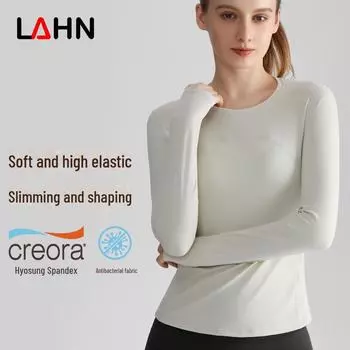 LAHN Женский утягивающий быстросохнущий спортивный топ с длинными рукавами - дышащая одежда для фитнеса и йоги на открытом воздухе M