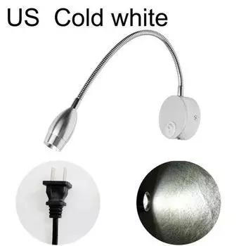 Lai Lighting Гибкая светодиодная лампа на гибкой стойке, настенная ночная лампа для чтения, прикроватная лампа-бра US Plug Warm чёрный