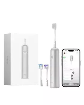 Laifen Wave алюминиевый сплав электрическая зубная щетка колебательная вибрационная электрическая зубная щетка для взрослых двойная вибрационная звуковая электрическая зубная щетка с 3 серебряный