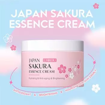 LAIKOU Japan Sakura Essence Cream Осветляющий антивозрастной омолаживающий увлажняющий крем для кожи (25g)