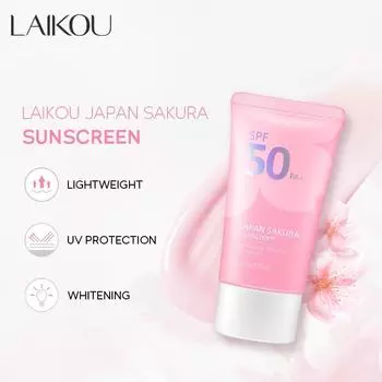 LAIKOU Japan Sakura Солнцезащитный крем для лица SPF50 Солнцезащитный крем для защиты от ультрафиолетовых лучей Солнцезащитный крем PA+++ 50г