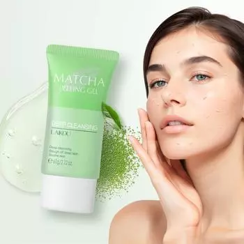 LAIKOU Matcha отшелушивающий гель, скраб для лица, увлажняющий, отбеливающий, питательный, регенерирующий скраб, крем для лица, уход за кожей 60g