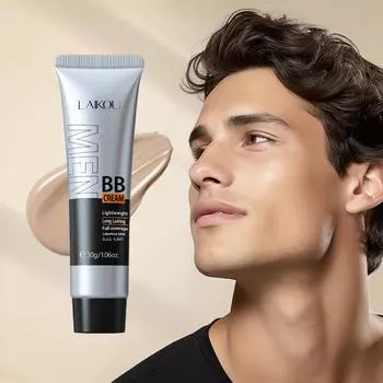 LAIKOU Men BB Cream Full Coverage Concealer Cover Acne Natural Makeup Long Lasting 30g Chocolate