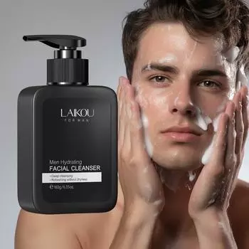 LAIKOU Men Увлажняющее очищающее средство для лица с аминокислотами и контролем жирности, восстанавливающее средство для умывания лица 180 г Cleanser 180g