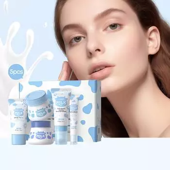 LAIKOU Milk Skincare Set 5-предметный увлажняющий набор для ухода за кожей лица 5-piece set