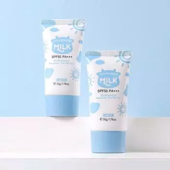 LAIKOU Milk Sunscreen 50+ Увлажняющий праймер Гиалуронат натрия Глубоко увлажняющий дневной солнцезащитный крем для сна