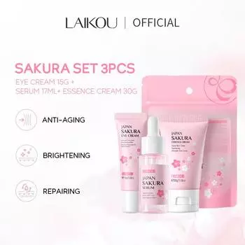 LAIKOU Sakura Уход за кожей 3 шт./компл. осветляющая сыворотка для лица, осветляющий крем от пятен, увлажняющий крем