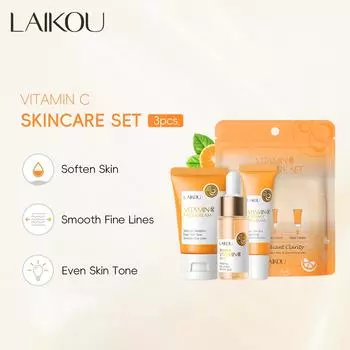 LAIKOU Vitamin C Skincare Set 3-х предметный набор для ухода за кожей лица увлажняющий набор для ухода за кожей 3-piece set