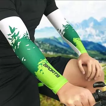 Лайкра быстросохнущая защита UV400 беговые нарукавники дышащие баскетбольные нарукавники спортивные велосипедные нарукавники 1 шт M зелёный