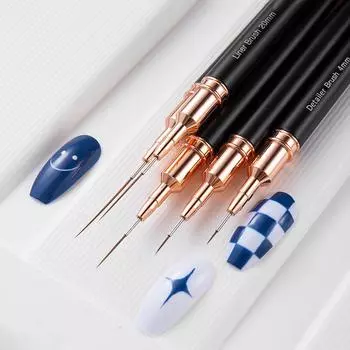 Лайнер для ногтей Diy Drawing Painting Flower Line Stripes Pen 4Mm-25Mm Metal Handle Nail Art Brush With Cover Nail Brushs 7MM розовый