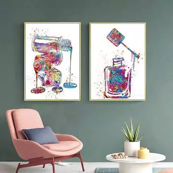 Лак для ногтей акварель холст постеры и принты косметический салон скандинавские настенные художественные картины для гостиной украшение дома 21x30cm No Framed