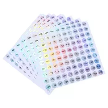 Лак для ногтей, наклейка с номером, лазерная цифровая этикетка, наклейка для губной помады, цветные бирки, наклейка для рукоделия «сделай сам» 201-300 number