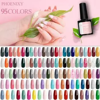 Лак для ногтей PHOENIXY, 8 мл, УФ-светодиодный гибридный лак для дизайна ногтей, гель-лайнер для маникюра, полупостоянная основа, верхнее покрытие, гель с блестками, блестящие цвета, гель color 02