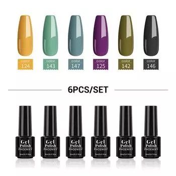 Лак для ногтей PHOENIXY ЧЕРНО-БЕЛЫЙ Базовый классический цвет Американский лак для ногтей конфетный лак для ногтей 5 мл 147