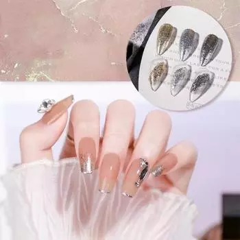 Лак для ногтей Сверкающее шоу Уникальное очарование Без запаха Красота Платиновый порошок Красочное искусство Окрашенный лак гель для салона чёрный