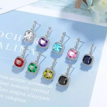 Lake Blue Light Роскошные модные сверкающие классические серьги-гвоздики из циркония для женщин Ослепительные женские элегантные аксессуары Ювелирные изделия, неподвластные времени