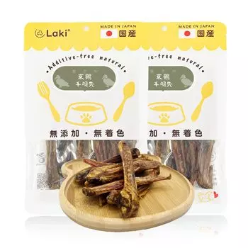 Laki Domestic Completely Dog Snacks Kyoto Duck Chicken Wings Съедобные вяленые палочки Chicken Bone Сделано в Японии Твердый уход за зубами Корм для домашних животных Большие собаки Средние