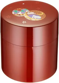 Лакированная чайная банка Yamanaka компании Nakatani Brothers Company Vermilion Temari 33-4813
