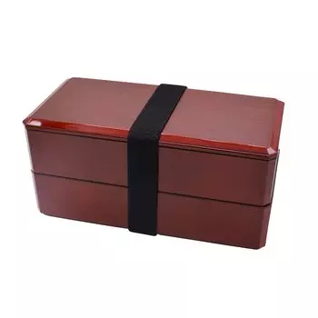 Лакированная посуда Mitani Yamanaka, лакированная коробка для бенто Yamanaka, ланч-бокс, 2 яруса, 800 мл, можно использовать в микроволновой печи, можно мыть в посудомоечной машине, текстура древесины, зернистость щетки, лак Shunkei