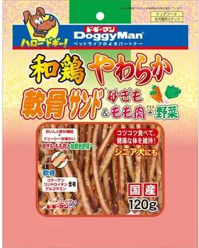 Лакомства для собак Doggyman с японской курицей, мягкий сэндвич с хрящами, курица 120 г (х 1)