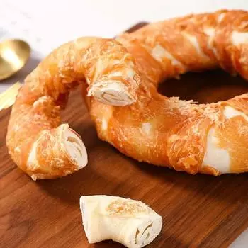 Лакомства для собак Интерактивные награды Пончики для собак Kraft с курицей и уткой Палочка для прорезывания зубов для домашних животных Щенячьи жевательные закуски для обучения щенков, устойчивые к укусам Braised chicke 50g