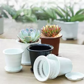 Лаконичные пластиковые цветочные горшки для орхидей, двухслойный горшок для растений, контейнер для растений, кашпо