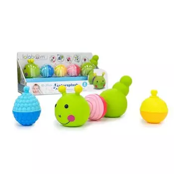 Lalaboom Детская игрушка Lalaboom Бусины Гусеница 8 шт BL500 Оригинальный продукт зелёный