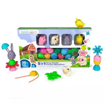 Lalaboom Детская игрушка Lalaboom Бусины с животными 41 шт BL302 Оригинальный продукт