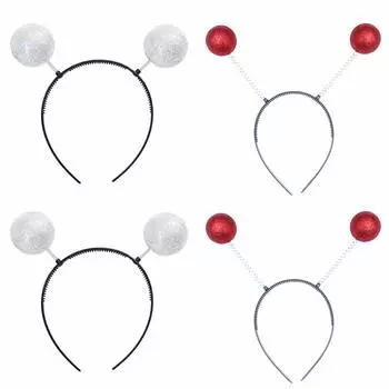 LALAFINA Ободок-антенна Ободок для волос пришельца Ободок с помпонами Космический пришелец Бабочка Пузырь Пчела Узор Ободок Насекомое Животное Хэллоуин Маскарад