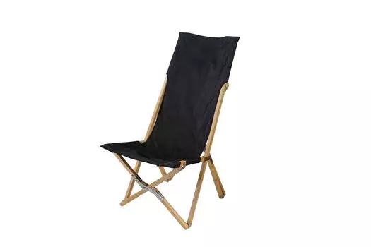 LALPHA Low Chair Long Black Folding High Back Outdoor Chair with Storage Case