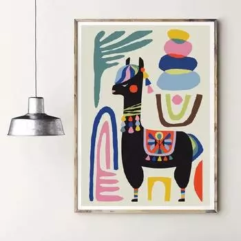 Лама Плакат Принт Альпака Овца Домашнее Вдохновение Настенное Искусство Холст Картины Середины Века Стены Искусства Детские Принты Современный Домашний Декор 21*30cm