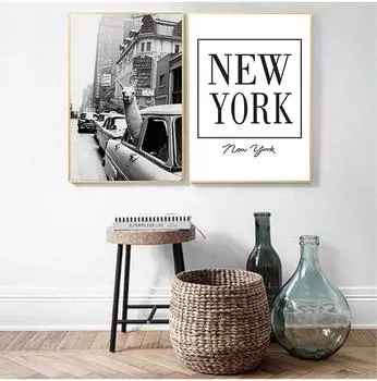 Лама в такси на Таймс-сквер с принтом на холсте и винтажным принтом с ламой в Нью-Йорке, фото, настенное искусство, домашний декор, без рамки 21*30cm