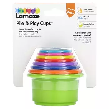 Lamaze, Pile & Play Cups, 6 месяцев+, набор из 8 предметов